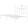 White Metal Bed Frame with Headboard 90x200 cm | HipoMarket