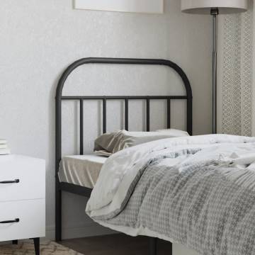 Metal Headboard Black 90 cm - Stylish & Sturdy Design