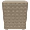 Stylish Garden Table with Removable Lid - Light Brown Polypropylene