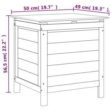 Garden Storage Box - Solid Wood Fir, 50x49x56.5 cm