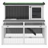 Rabbit Hutch Grey - 102x90x84.5 cm Solid Wood Pine | Hipo Market