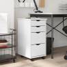 Rolling Cabinet with Drawers MOSS White Solid Wood Pine Colour white Quantity in Package 1 Number of 