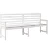 Garden Bench White Solid Pine 203.5x48x91.5 cm - Hipo Market