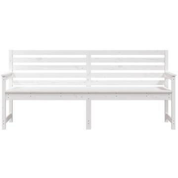 Garden Bench White Solid Pine 203.5x48x91.5 cm - Hipo Market