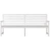 Garden Bench White Solid Pine 203.5x48x91.5 cm - Hipo Market