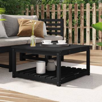 Garden Table Black 82.5x82.5x45 cm Solid Wood Pine - HipoMarket