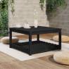 Garden Table Black 82.5x82.5x45 cm Solid Wood Pine - HipoMarket