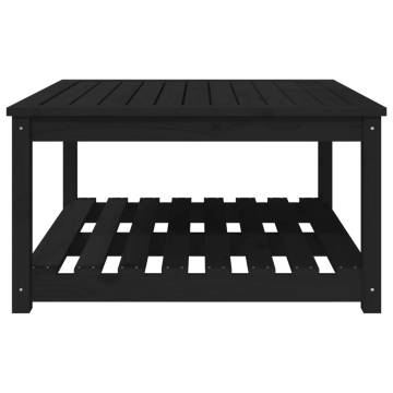 Garden Table Black 82.5x82.5x45 cm Solid Wood Pine - HipoMarket