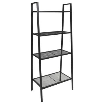 Ladder Bookcase 4 Tiers Metal Black - Stylish Storage Solution