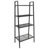 Ladder Bookcase 4 Tiers Metal Black Colour black Quantity in Package 1 