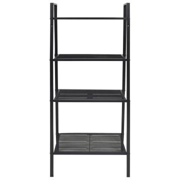 Ladder Bookcase 4 Tiers Metal Black - Stylish Storage Solution