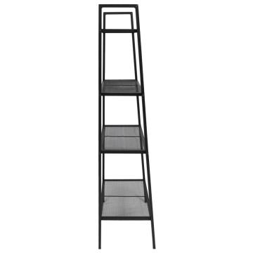 Ladder Bookcase 4 Tiers Metal Black - Stylish Storage Solution