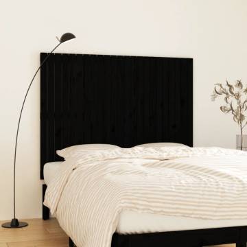 Wall Headboard Black - Solid Pine Wood | 146.5x3x110 cm