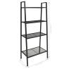 Ladder Bookcase 4 Tiers Metal Black - Stylish Storage Solution