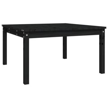 Elegant Black Garden Table - Solid Pine Wood 82.5x82.5x45 cm