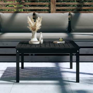 Elegant Black Garden Table - Solid Pine Wood 82.5x82.5x45 cm