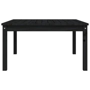 Elegant Black Garden Table - Solid Pine Wood 82.5x82.5x45 cm