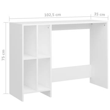 Notebook Desk White - Modern Design 102.5x35x75 cm