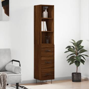 Highboard Brown Oak - Stylish Storage Solution | Hipo Market