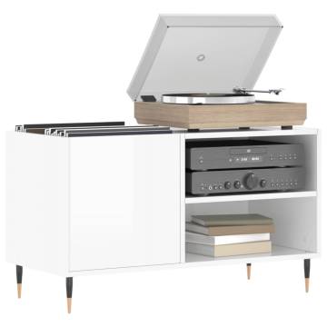 High Gloss White Record Cabinet - Stylish & Durable Storage