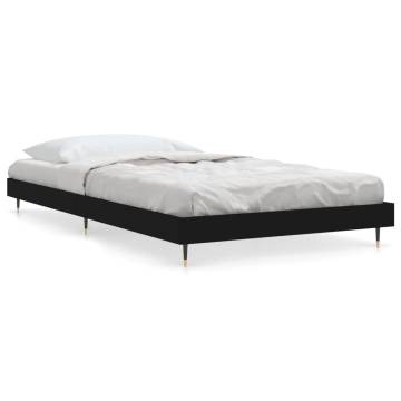 Black Bed Frame 90x200 cm | Durable Engineered Wood Design