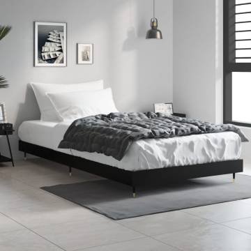 Black Bed Frame 90x200 cm | Durable Engineered Wood Design