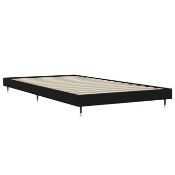 Black Bed Frame 90x200 cm | Durable Engineered Wood Design