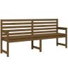 Garden Bench Honey Brown - Solid Pine Wood - 203.5x48x91.5 cm