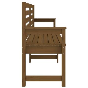 Garden Bench Honey Brown - Solid Pine Wood - 203.5x48x91.5 cm