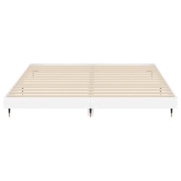 High Gloss White Bed Frame 200x200 cm - Durable & Stylish