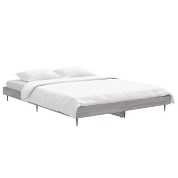 Grey Sonoma Bed Frame 140x190 cm - Durable & Stylish