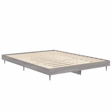 Grey Sonoma Bed Frame 140x190 cm - Durable & Stylish