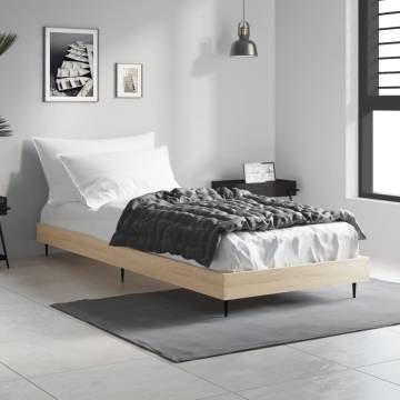 Sonoma Oak Bed Frame 75x190 cm | Small Single Engineered Wood