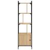 Stylish Bookcase with Door - Sonoma Oak - 44.5x30x154.5 cm