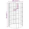 Circular Gabion Pole Galvanised Steel Ø30x50 cm - Durable Border