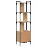 Stylish Bookcase with Door - Sonoma Oak - 44.5x30x154.5 cm