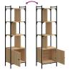 Stylish Bookcase with Door - Sonoma Oak - 44.5x30x154.5 cm