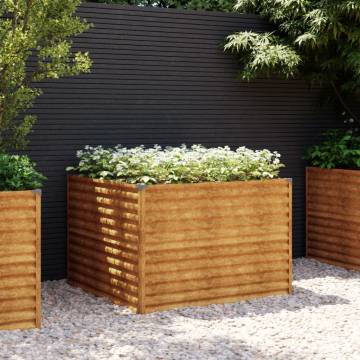 Garden Raised Bed 100x100x69 cm - Durable Corten Steel Planter