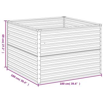 Garden Raised Bed 100x100x69 cm - Durable Corten Steel Planter