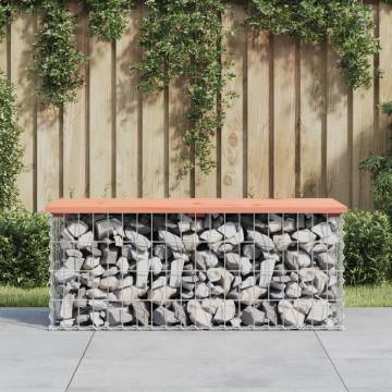 Garden Bench Gabion Design - Solid Wood Douglas 103x44x42 cm