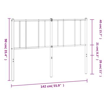 Stylish Metal Headboard White 135 cm for Your Bedroom