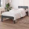 Bed Frame Grey Solid Wood Pine 100x200 cm Colour grey Size 100 x 200 cm 