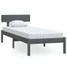 Grey Solid Wood Pine Bed Frame 100x200 cm | Hipomarket