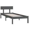 Grey Solid Wood Pine Bed Frame 100x200 cm | Hipomarket