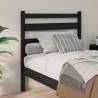 Stylish Black Bed Headboard - Solid Pine 81x4x100 cm