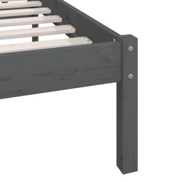 Grey Solid Wood Pine Bed Frame 100x200 cm | Hipomarket