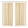 Micro-Satin Curtains 2 pcs with Loops 140x225 cm Beige Colour beige Size 225 cm Quantity in Package 2 