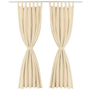 Micro-Satin Curtains 2 pcs 140x225 cm Beige - HipoMarket