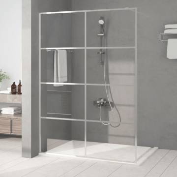 Walk-in Shower Wall Silver 140x195 cm | Modern ESG Glass Design