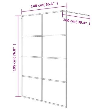 Walk-in Shower Wall Silver 140x195 cm | Modern ESG Glass Design